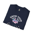 Grow Your Own Way Trans Pride Unisex T-Shirt - Floral Design for Garden Lovers