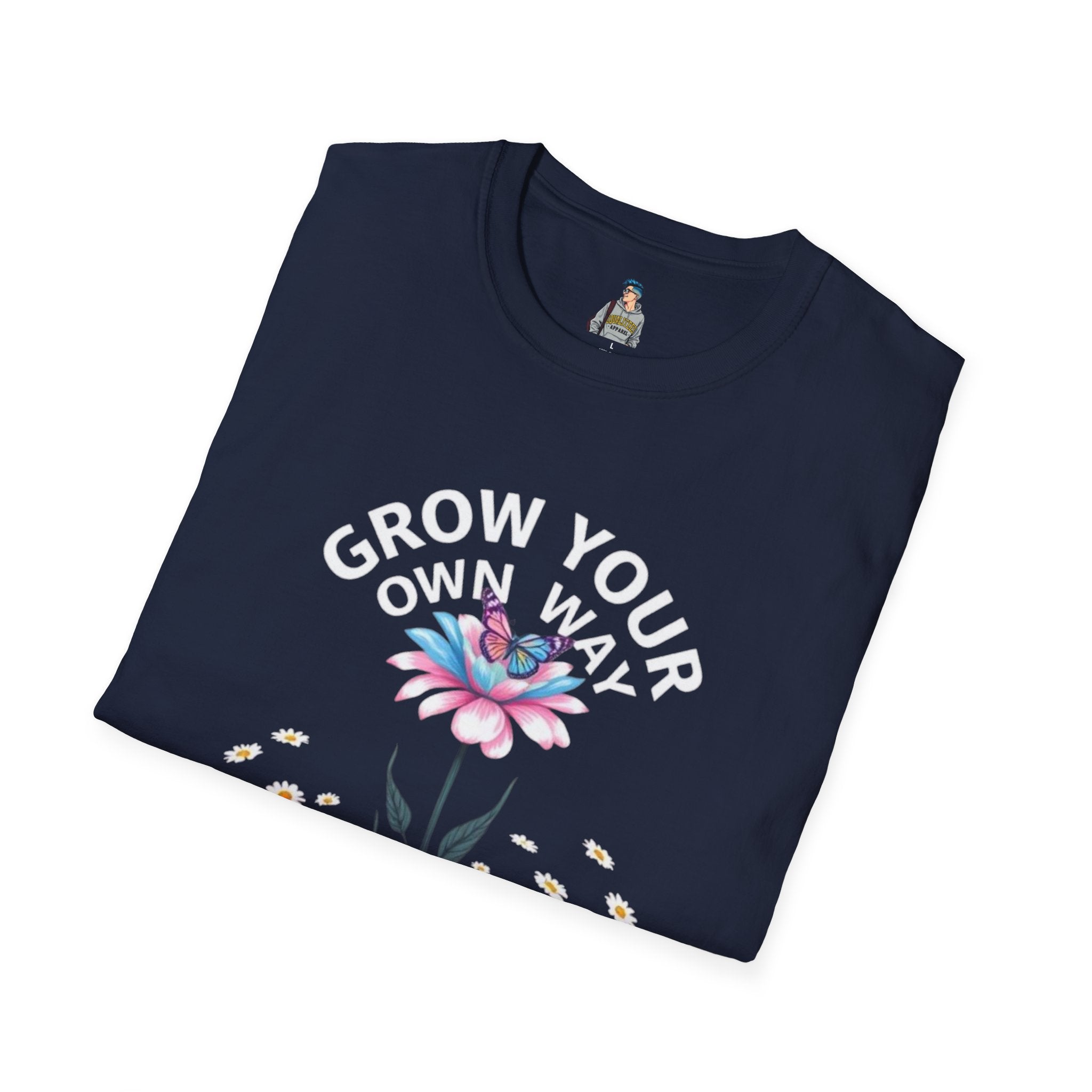 Grow Your Own Way Trans Pride Unisex T-Shirt - Floral Design for Garden Lovers