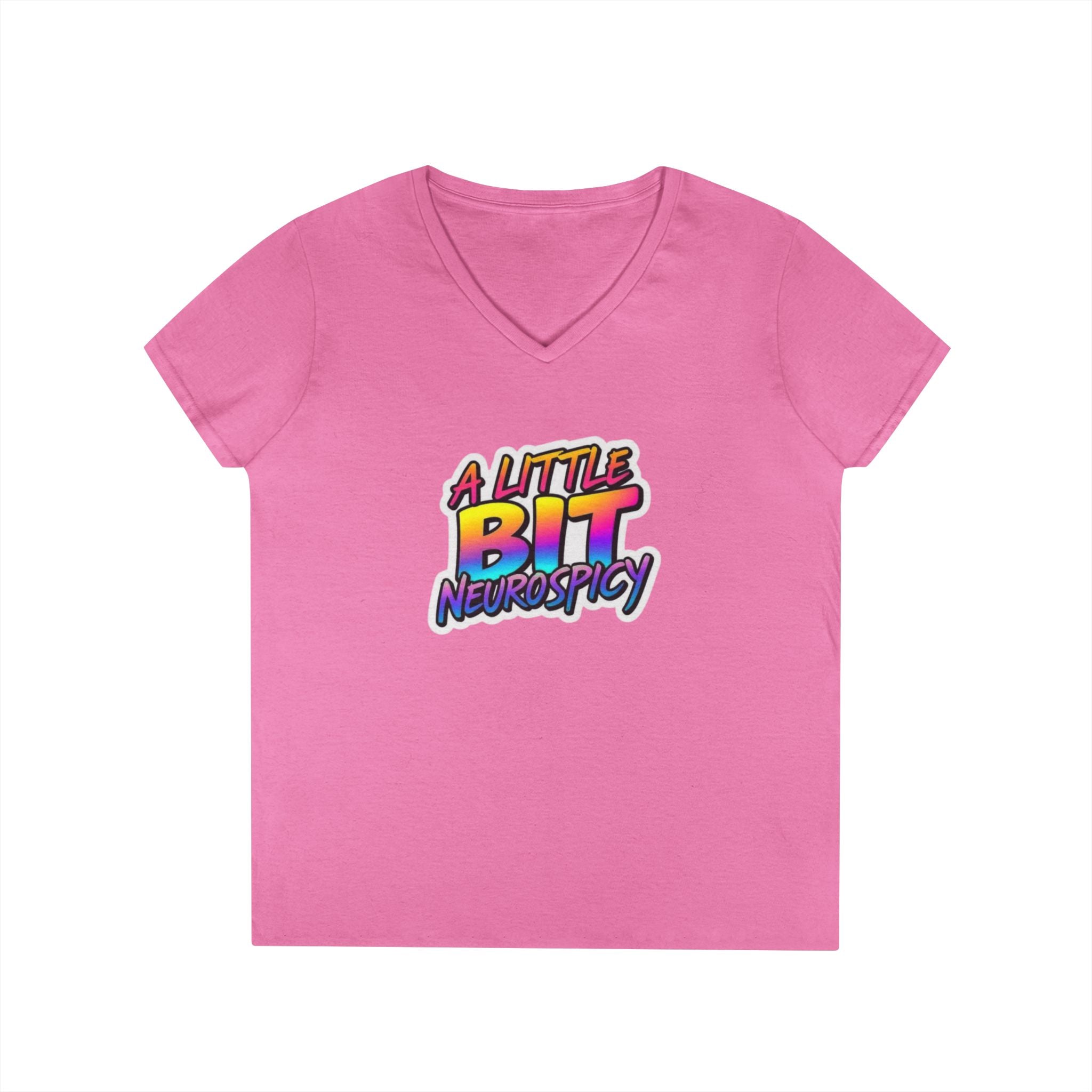 Neurospicy Ladies' V-Neck T-Shirt - Neurodivergent Awareness Design