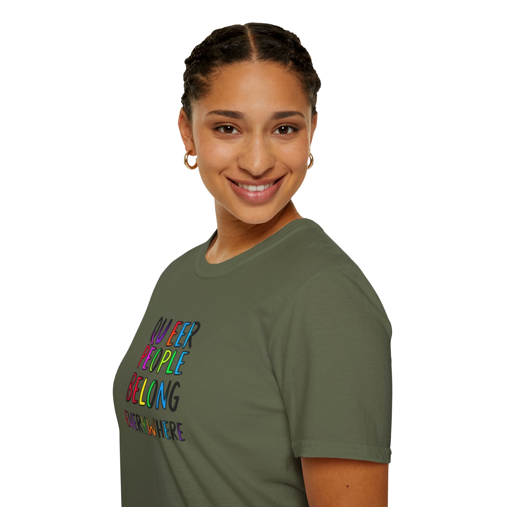 Queer People Belong Everywhere t-shirt