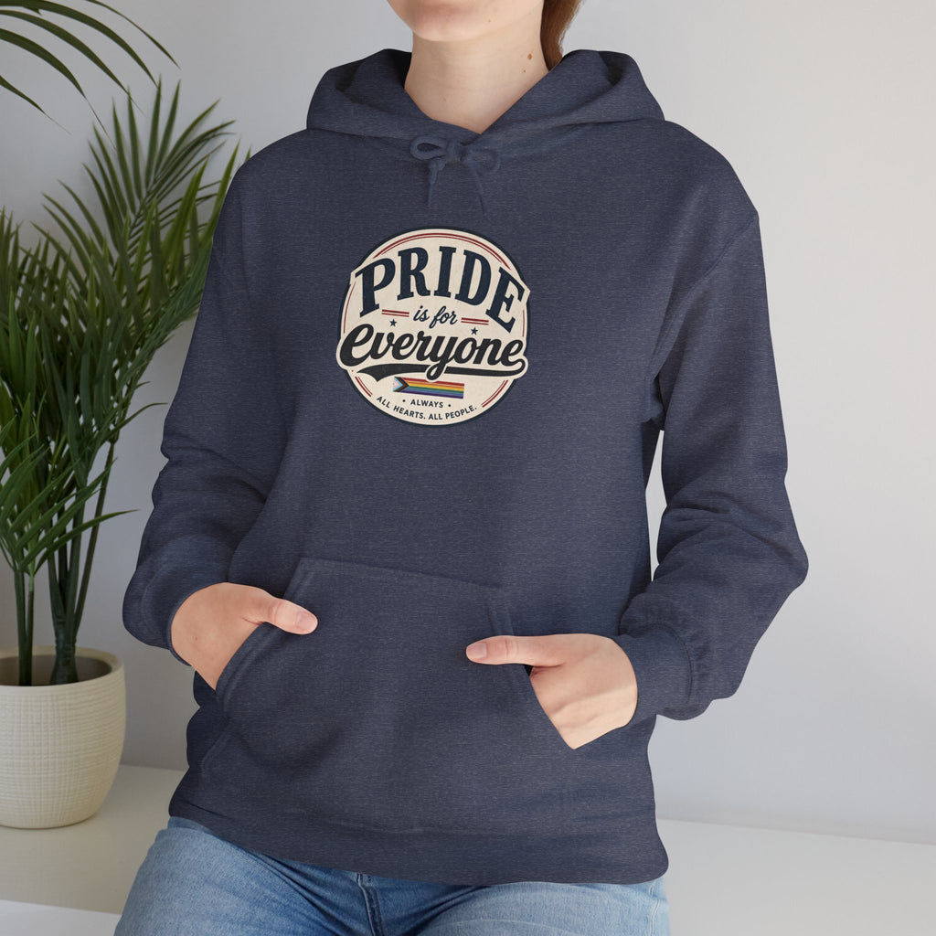 Pride Is For Everyone Pullover Hoodie — Vintage Graphic Inclusivity Sweatshirt