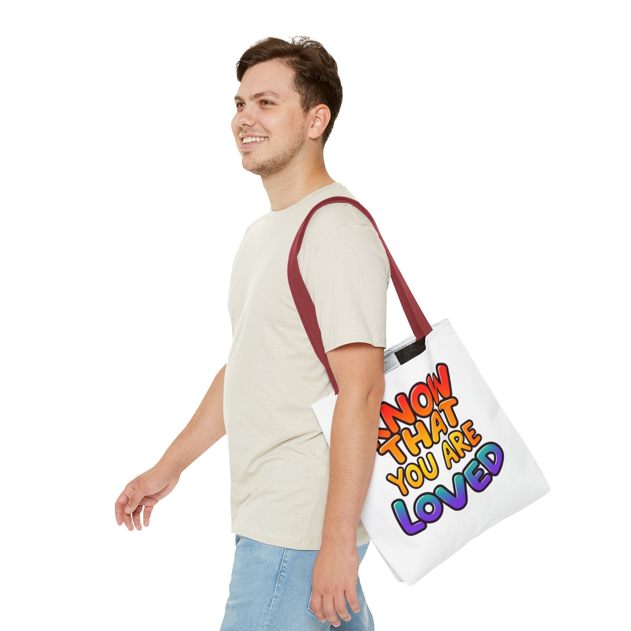 Know That You Are Loved Text Design Tote Bag