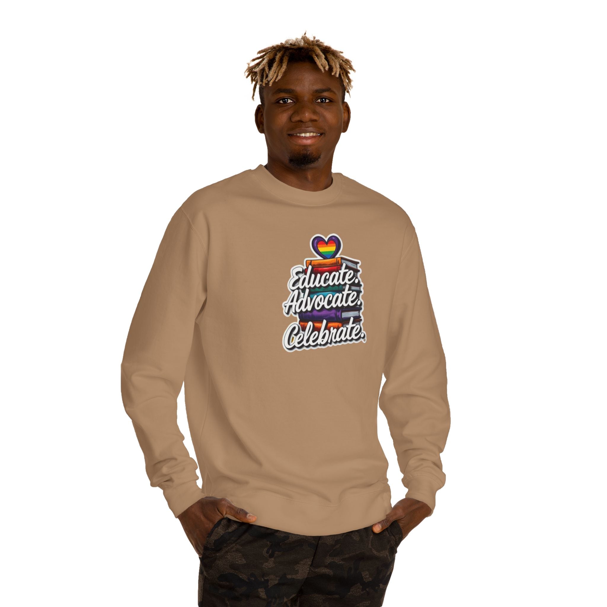 Educate, Advocate, Celebrate Unisex Crew Neck Sweatshirt - Empowerment Apparel