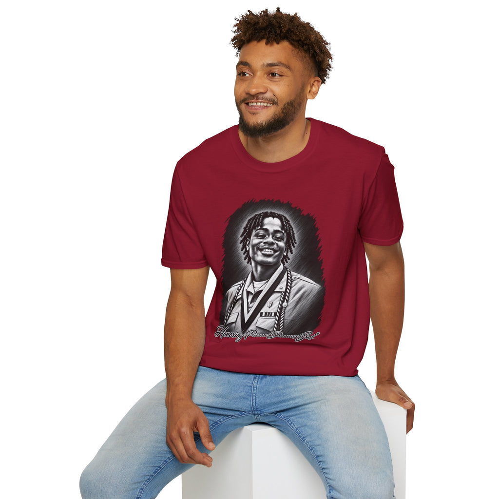 Smiling Portrait Front - In Memory of Pierre Damas Bel T-Shirt