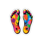 Die-Cut Stickers - Rainbow Paint Splatter Feet