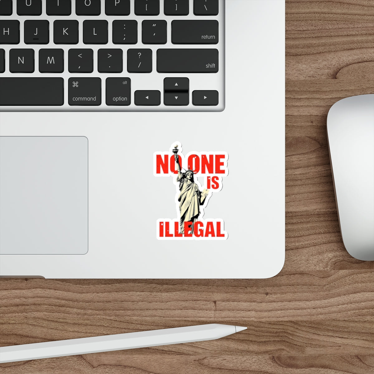 Die-Cut Stickers -No One Is Illegal Lady Liberty