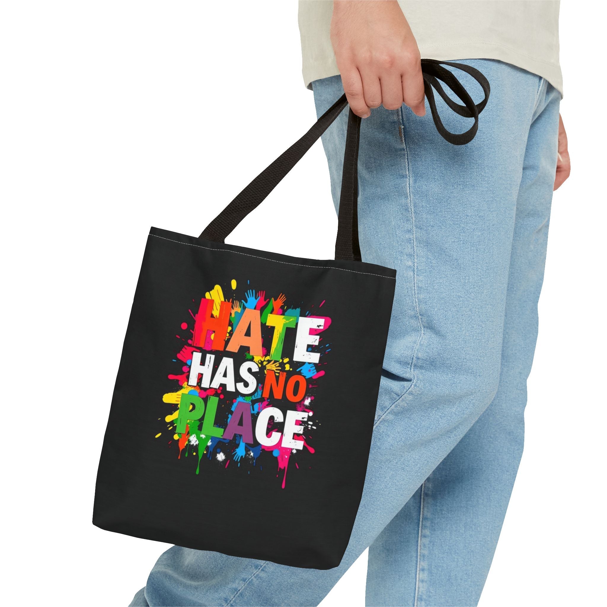 Hate Has No Place Paint Splatter Tote Bag