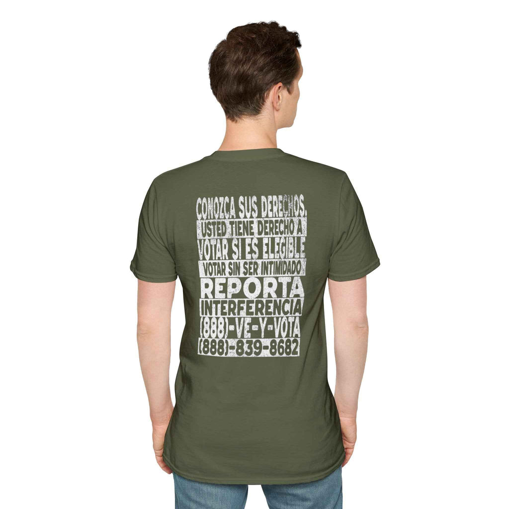 Voting Rights T-Shirt — Spanish "CONOZCA SUS DERECHOS"