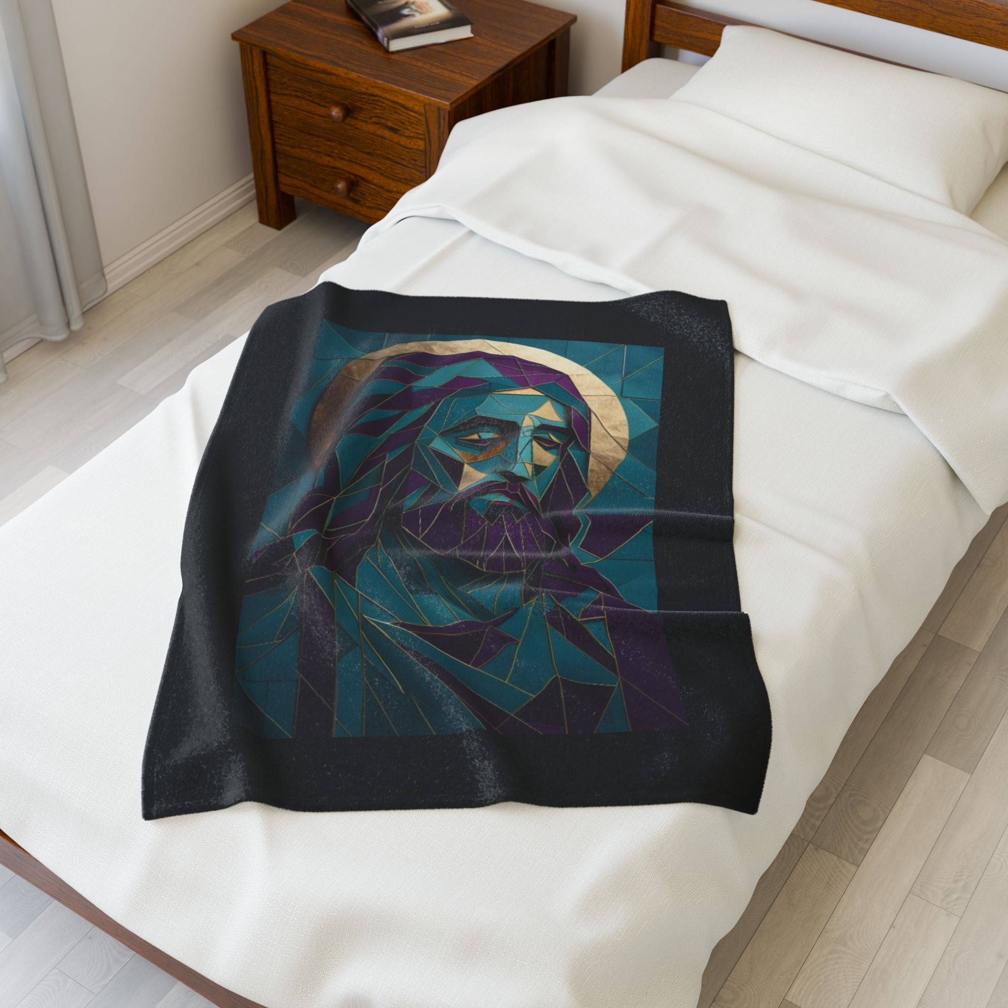 Portrait of Jesus Velveteen Plush Blanket – For Comfort and Warmth