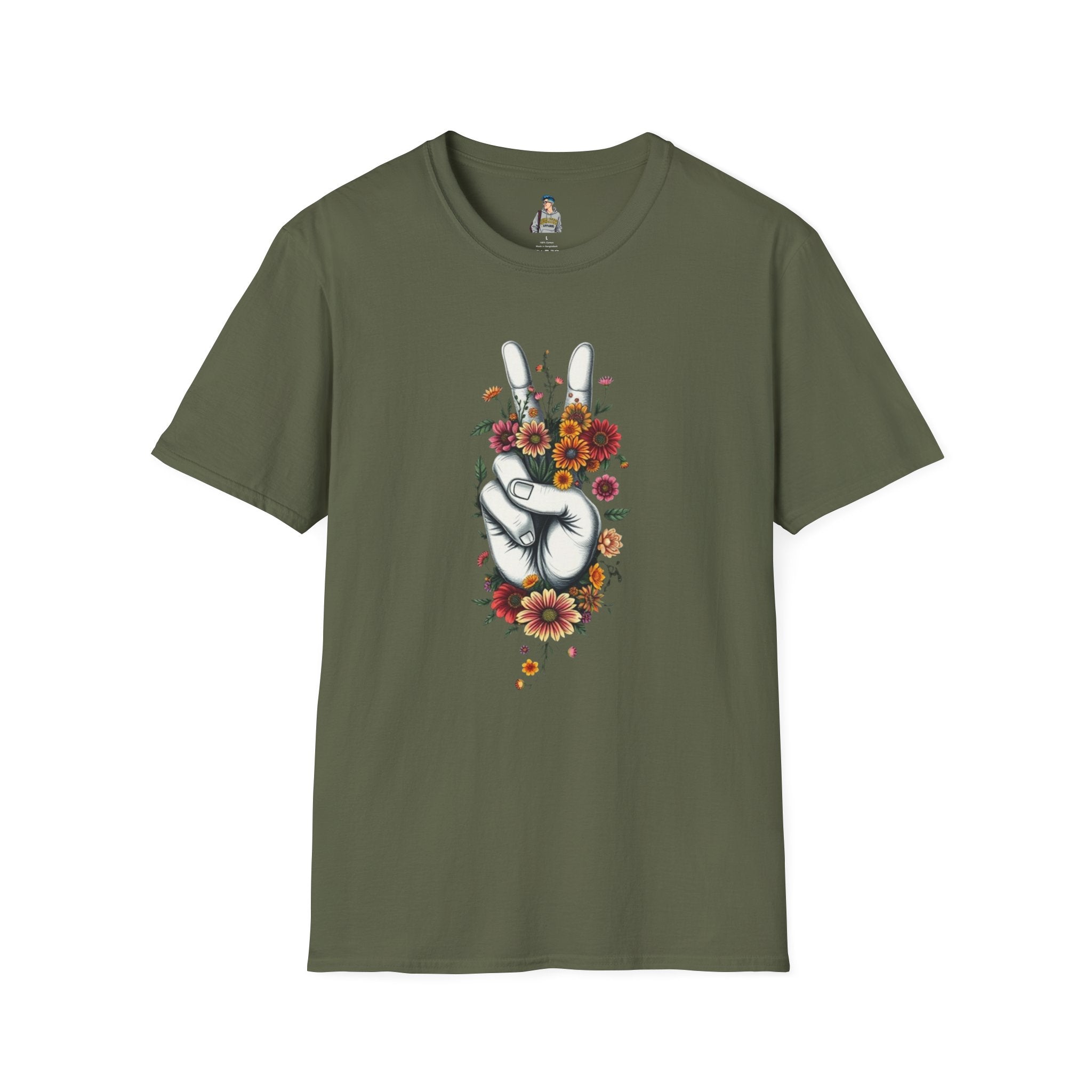 Grow Peace Unisex Softstyle T-Shirt - Boho Inspiration, Perfect for Festivals and Everyday Wear