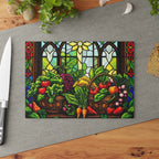 Stained Glass Vegetable Cutting Board - Vibrant Kitchen Décor for Food Lovers
