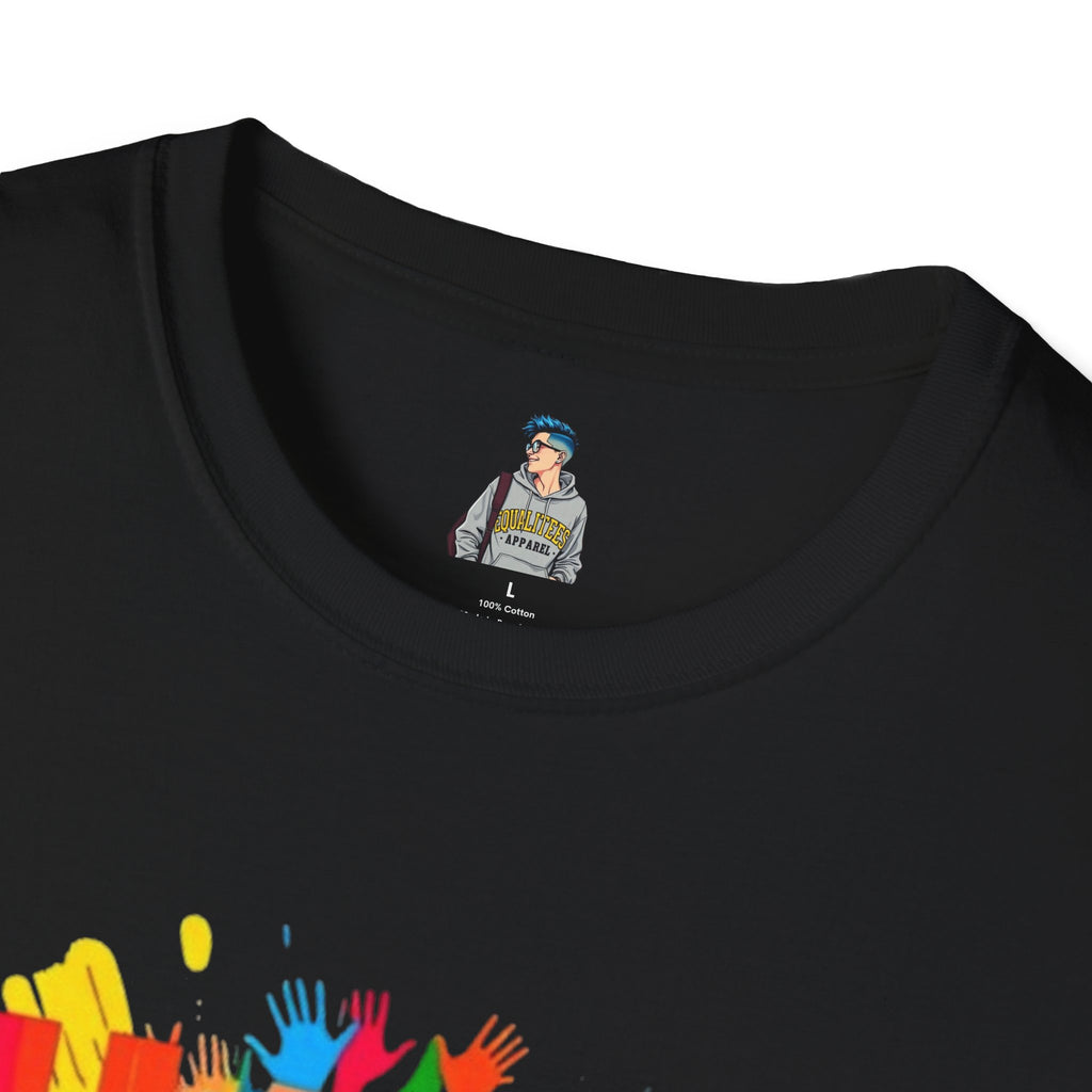 Unisex Softstyle T-Shirt - Hate Has No Place Colorful Graphic Tee