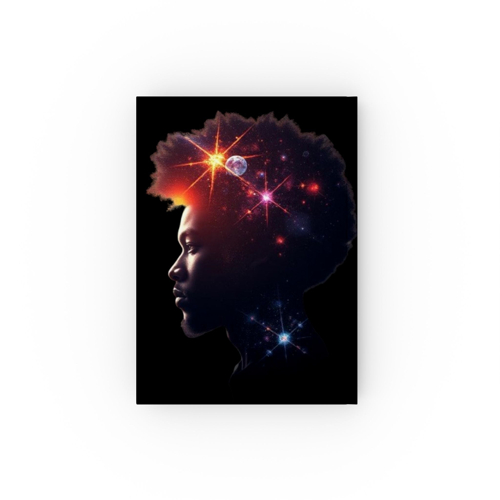 Black Universe Silhouette Male- Hard Backed Journal - Perfect for Gifts, Journaling, and Celebrations