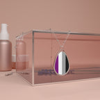 Asexual Pride Oval Necklace - Stylish Silver Pendant for Inclusivity and Celebration