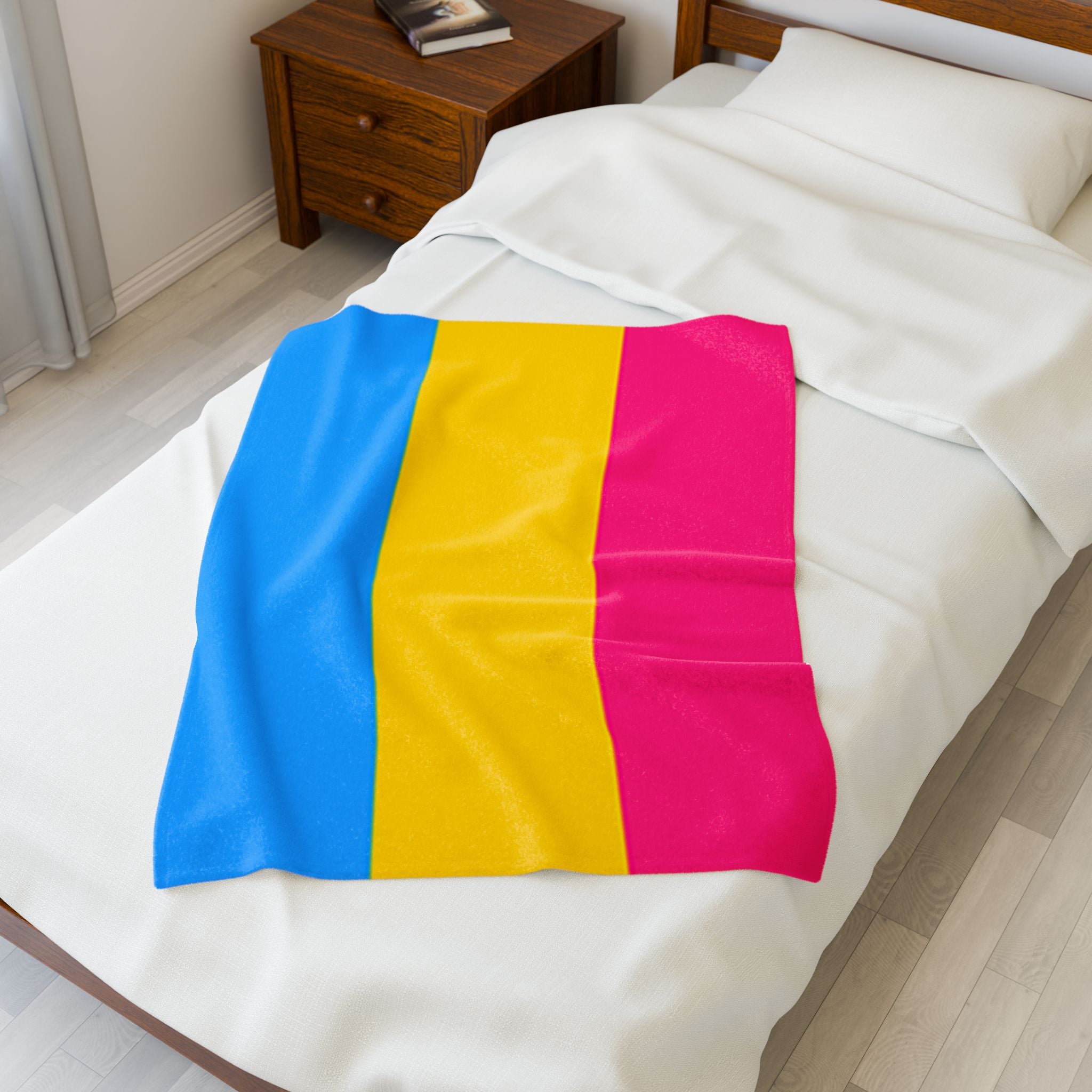 Pansexual Flag - Colorful Velveteen Plush Blanket