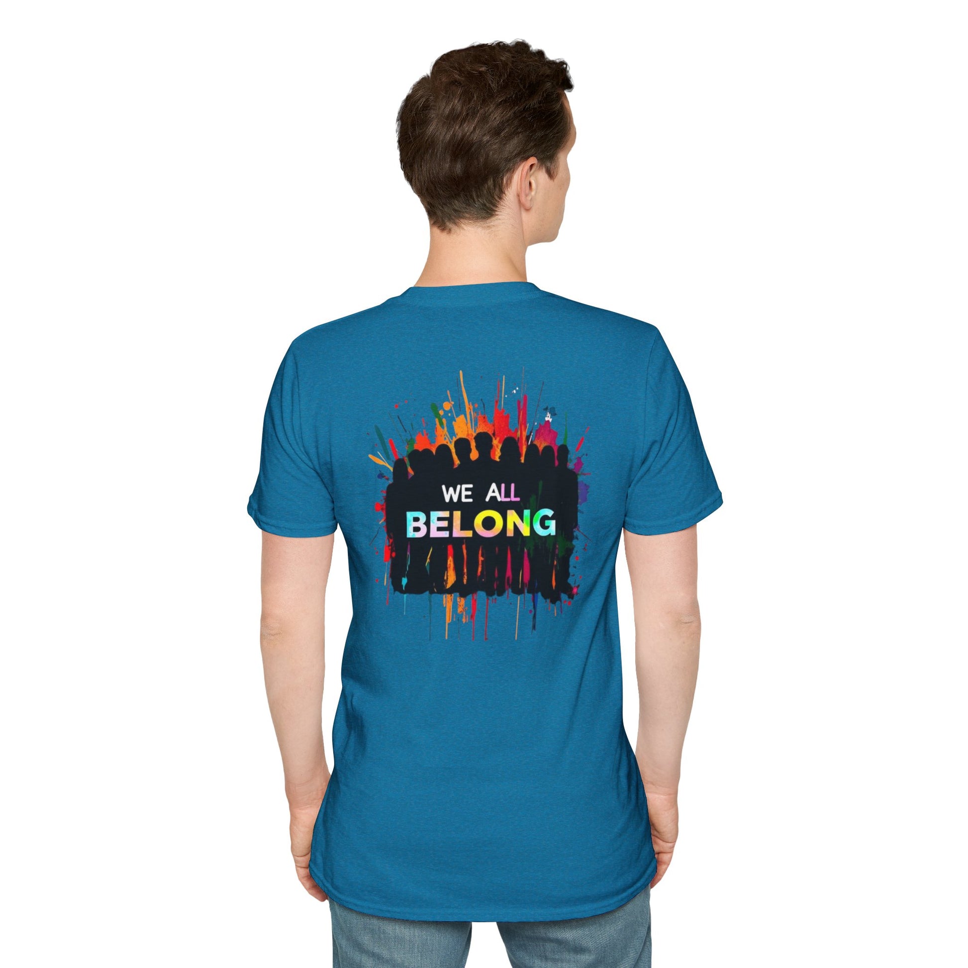 Unisex Softstyle T-Shirt: "Conversion Therapy is Torture" & "We All Belong" - LGBTQ+ Empowerment Tee