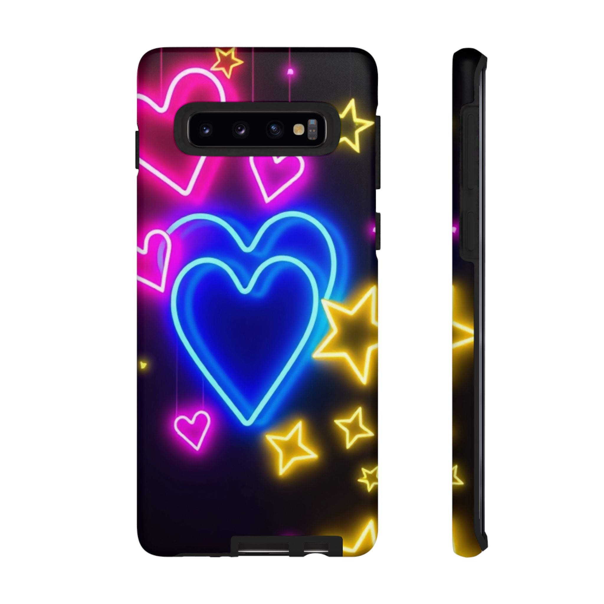 Android OR iPhone Compatible Cases - Neon Love Design - Unique Tough Cases
