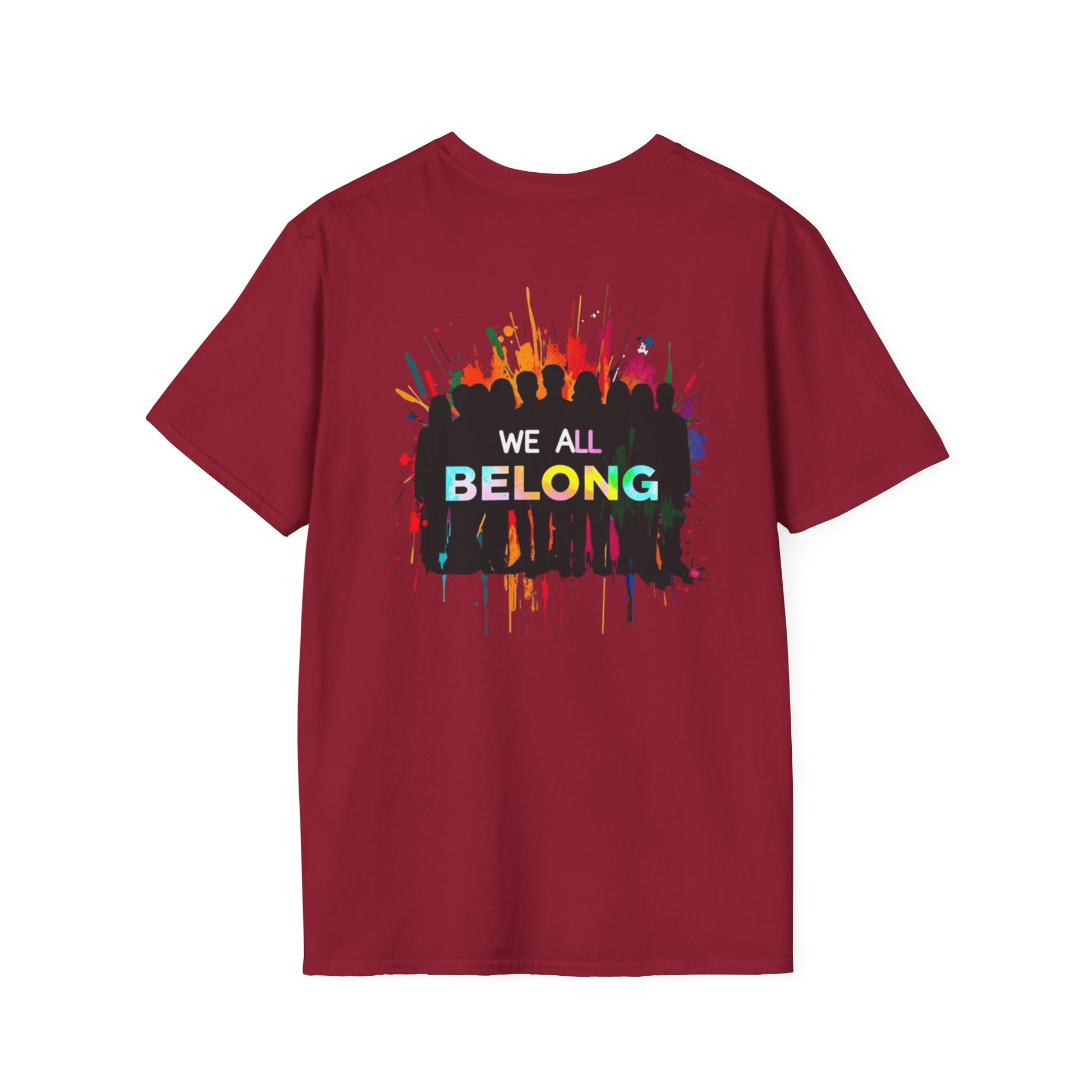Unisex Softstyle T-Shirt: "Conversion Therapy is Torture" & "We All Belong" - LGBTQ+ Empowerment Tee