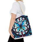 Colorful Butterfly Stained Glass Design Tote Bag