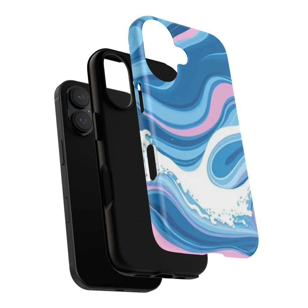 Blue & Pink Swirl Tough Case for iPhone