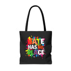 Hate Has No Place Paint Splatter Tote Bag