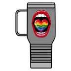Colorful Rainbow Heart Tongue for Pride Travel Mug - 20oz