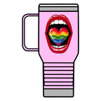 Colorful Rainbow Heart Tongue for Pride Travel Mug - 20oz