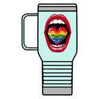 Colorful Rainbow Heart Tongue for Pride Travel Mug - 20oz