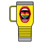 Colorful Rainbow Heart Tongue for Pride Travel Mug - 20oz