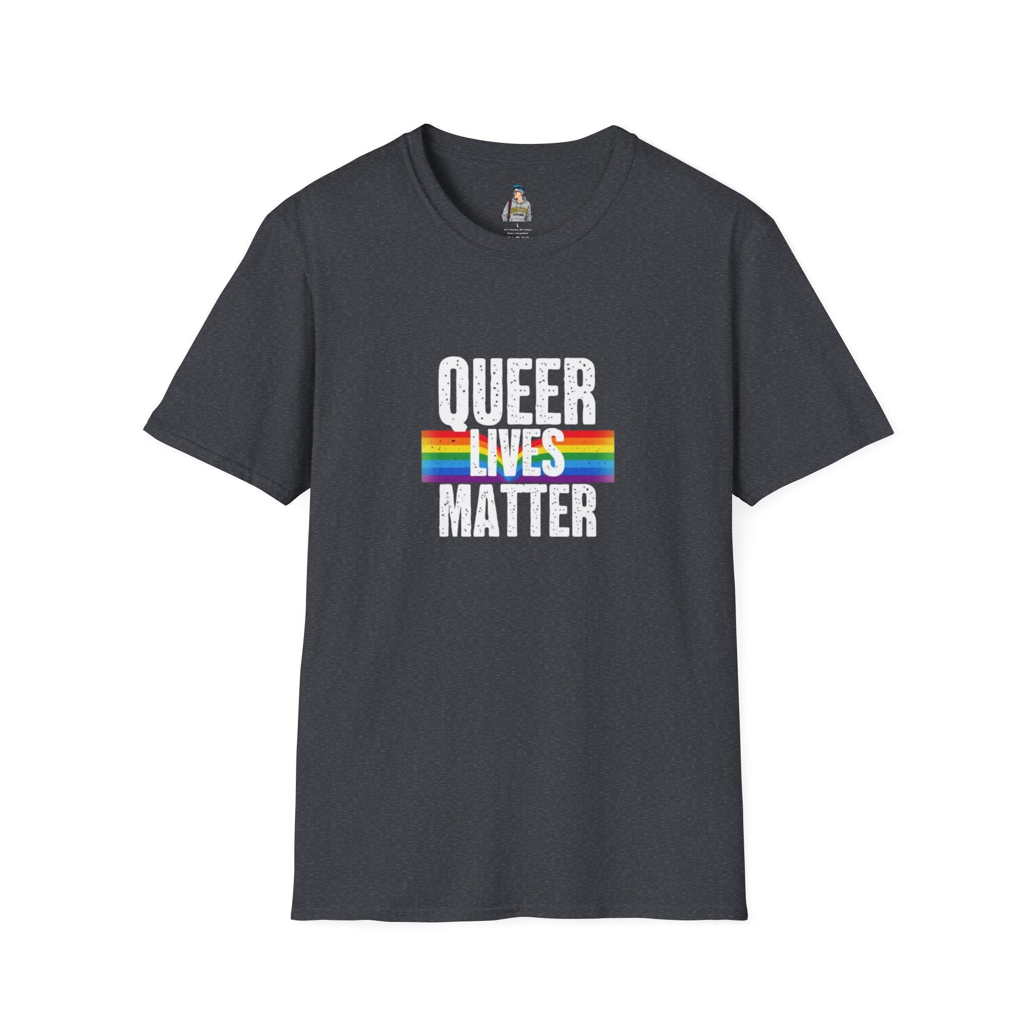 Queer Lives Matter Unisex Softstyle T-Shirt - Support LGBTQ+ Rights