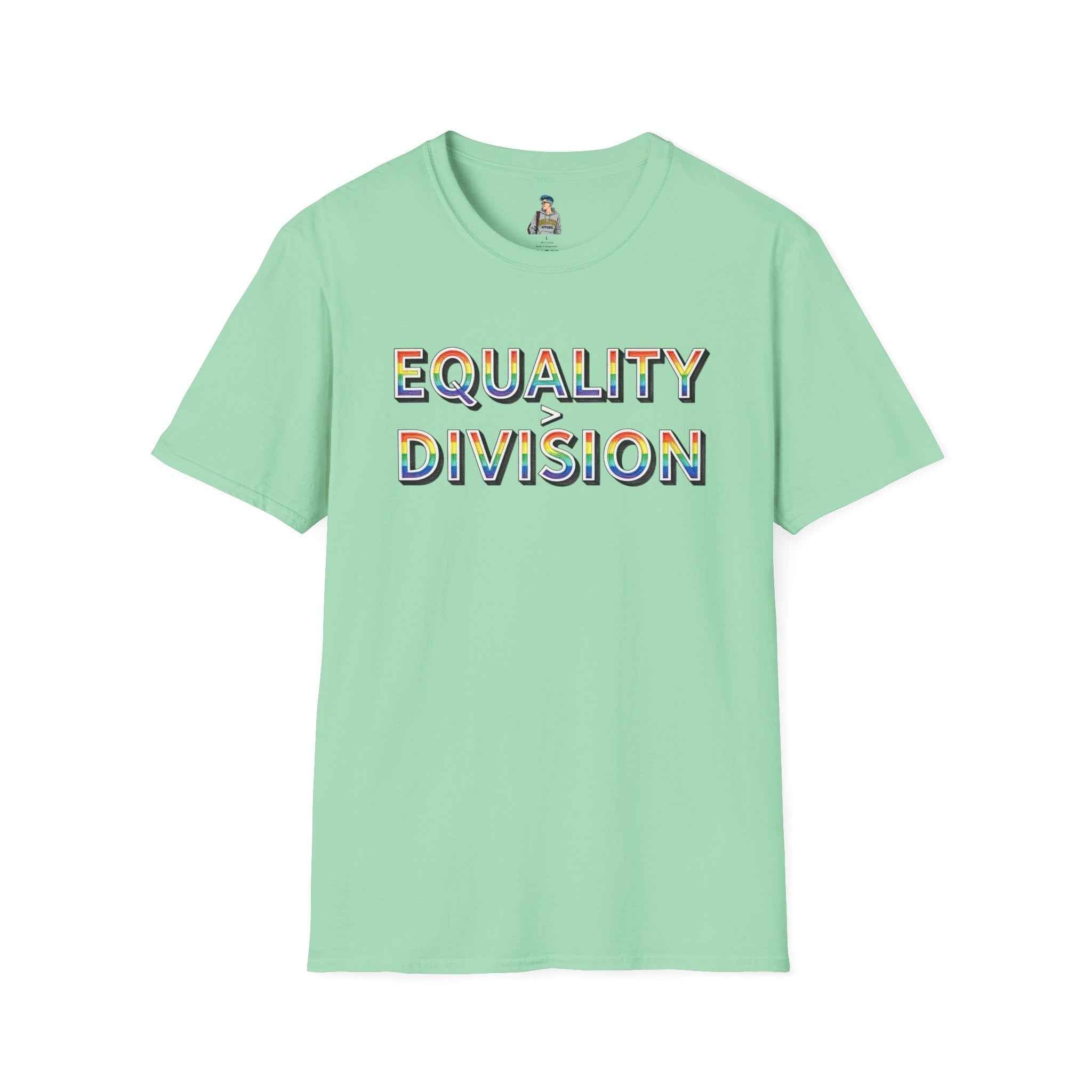 Equality is Greater Than Division T-Shirt — Rainbow Pride Graphic Tee