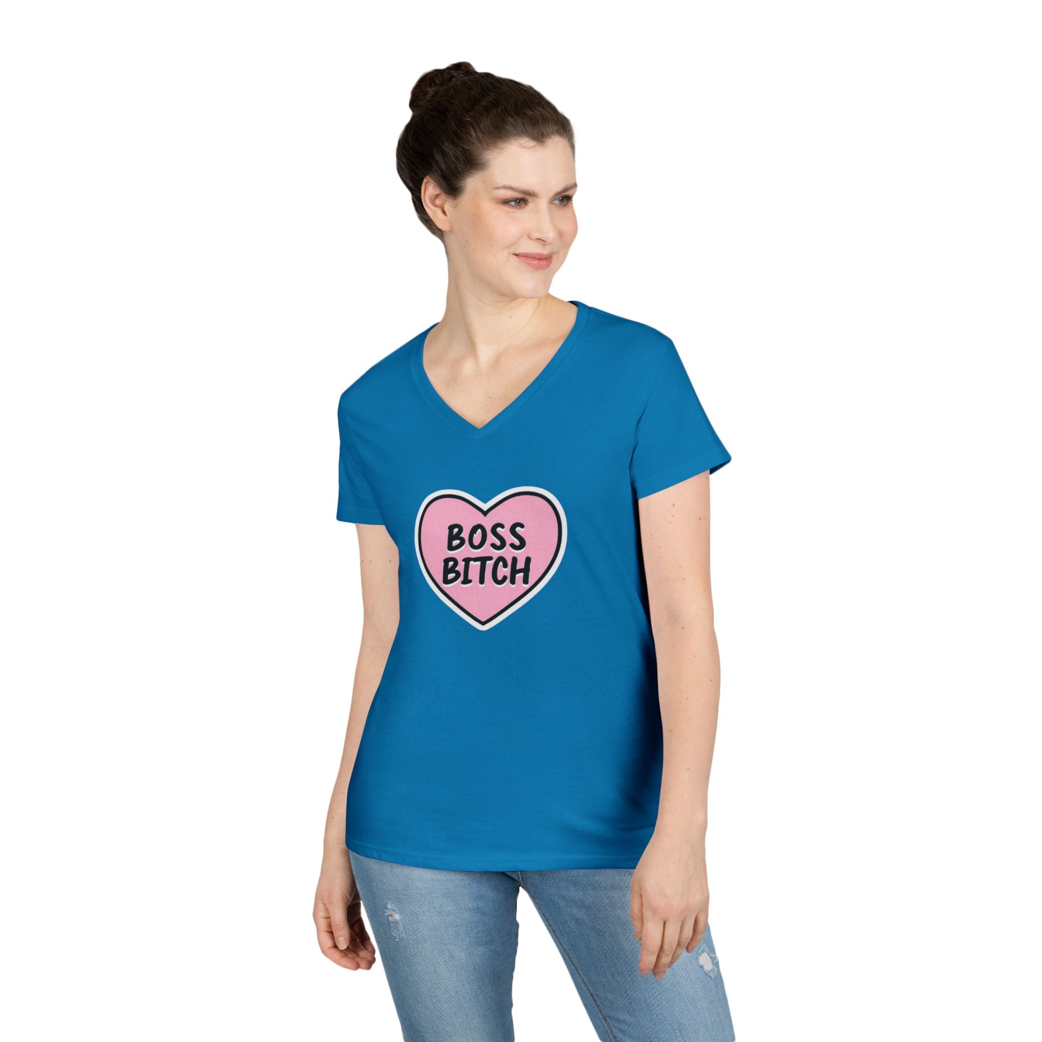 Boss Bitch Ladies' V-Neck T-Shirt | Empowering Casual Wear