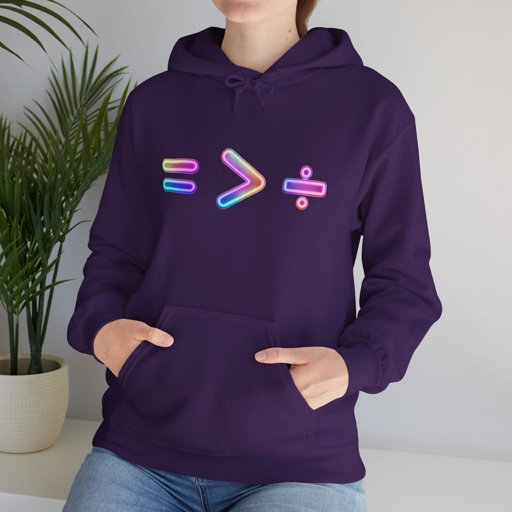 Equality is Greater than Division Neon Style Pullover Hoodie