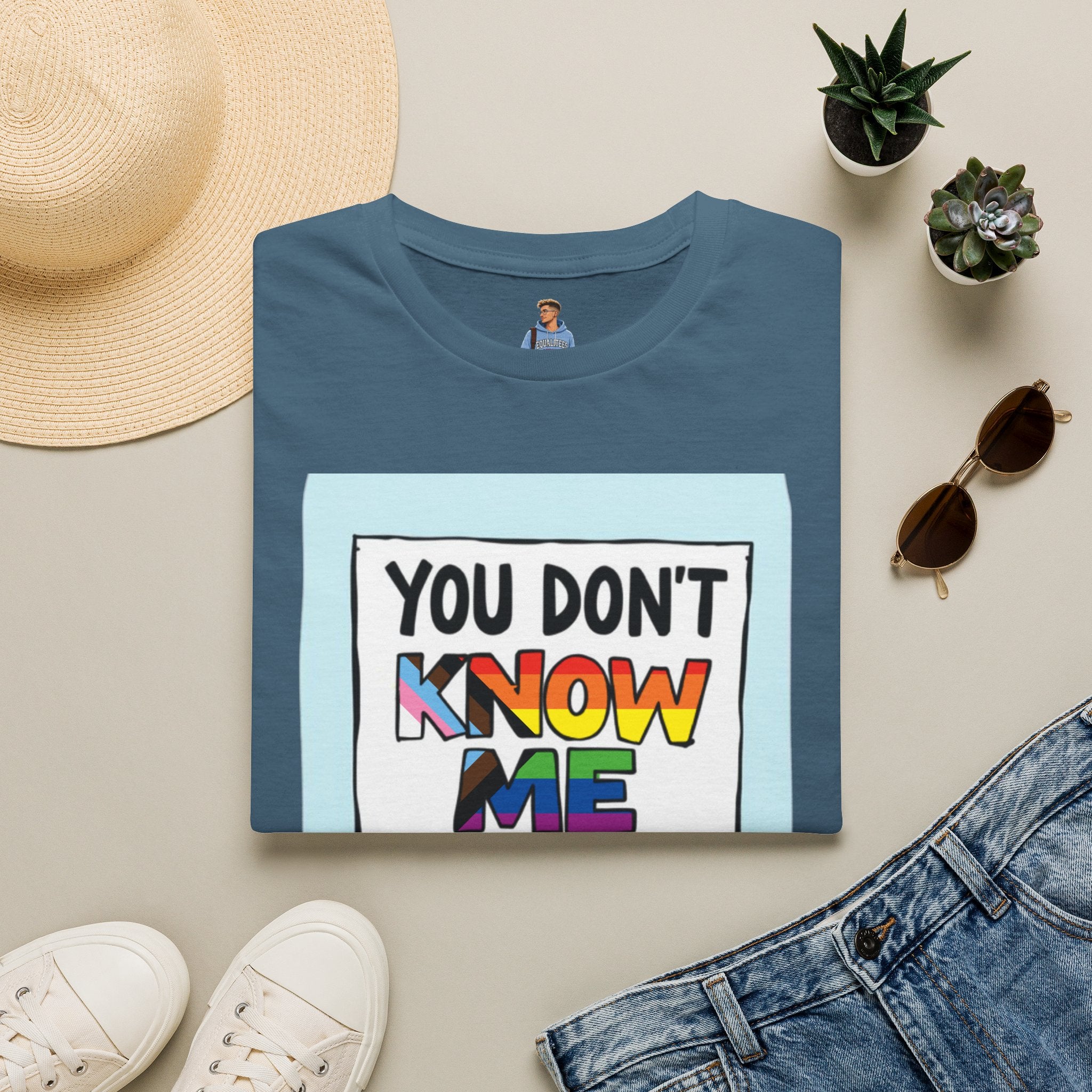 You Don't Know Me Enough to Hate Me Inclusive Pride T-Shirt - Unisex Softstyle Tee for Casual Wear