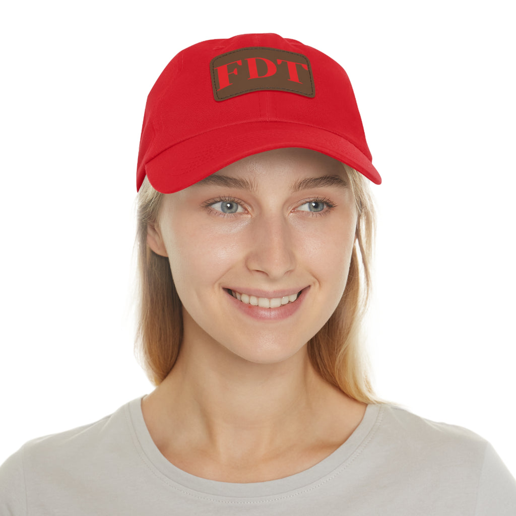 Stylish Dad Hat with FDT Leather Patch - Casual Sun Protection for Dads