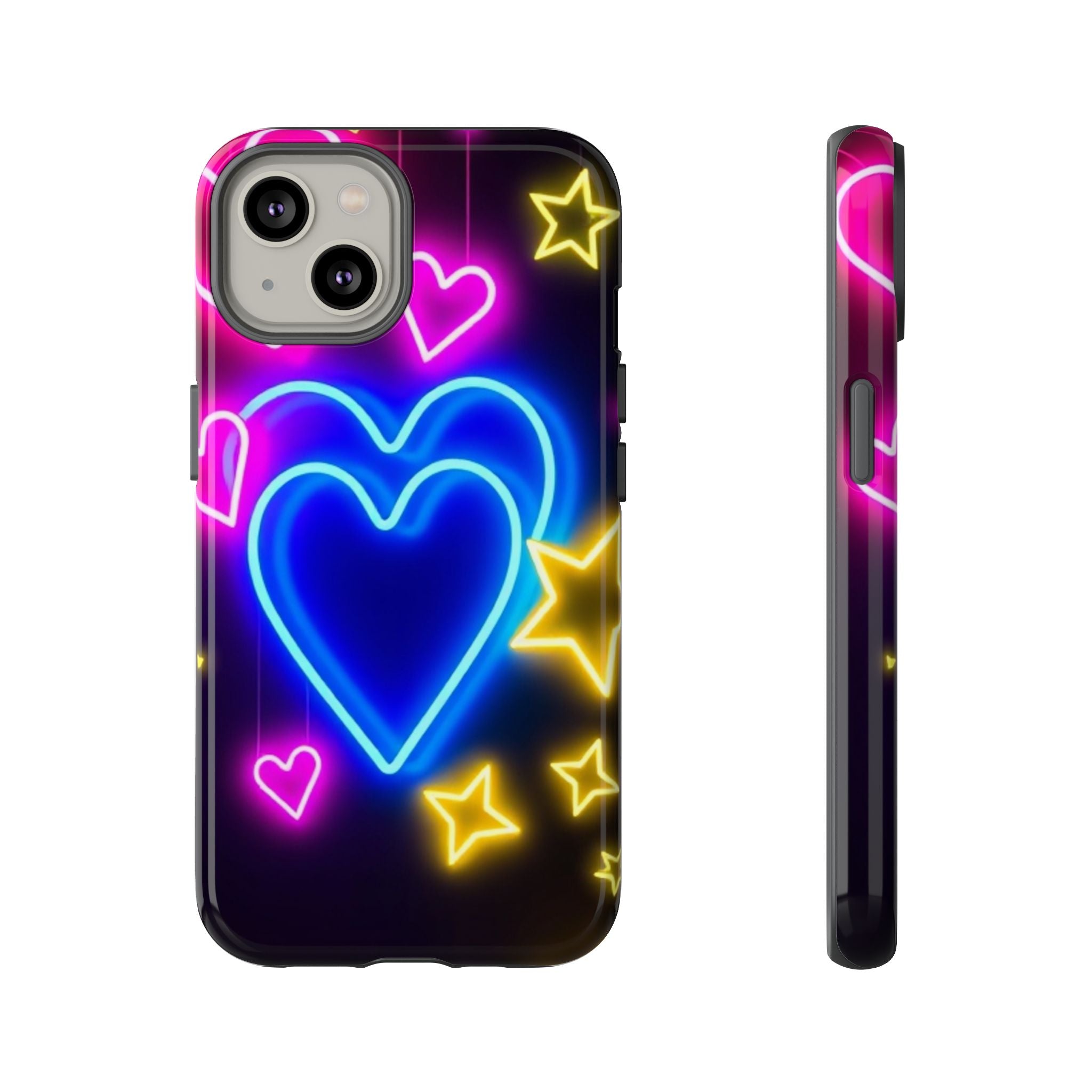 Android OR iPhone Compatible Cases - Neon Love Design - Unique Tough Cases