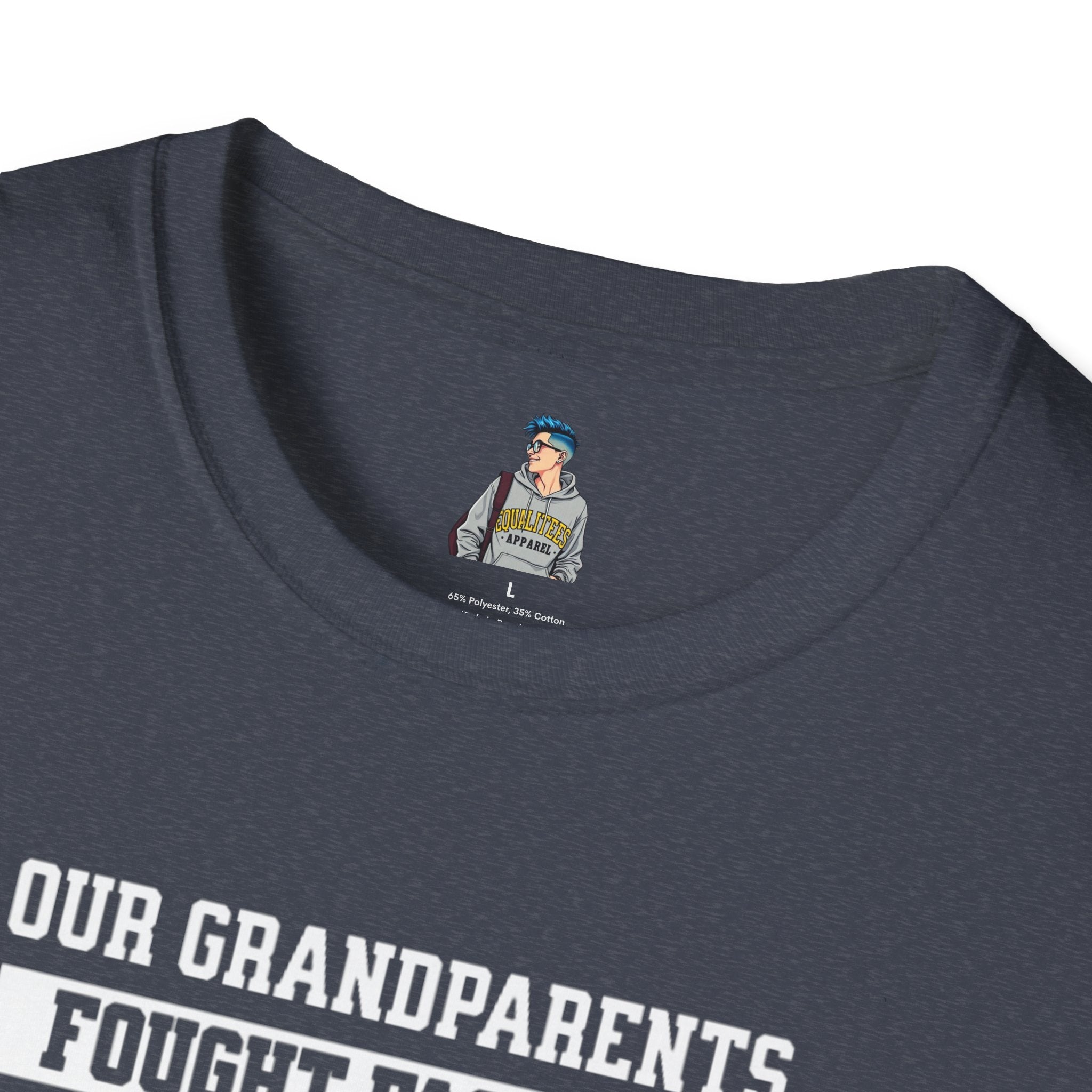 Unisex Softstyle T-Shirt: 'Our Grandparents Fought Fascists' Patriotic Tee