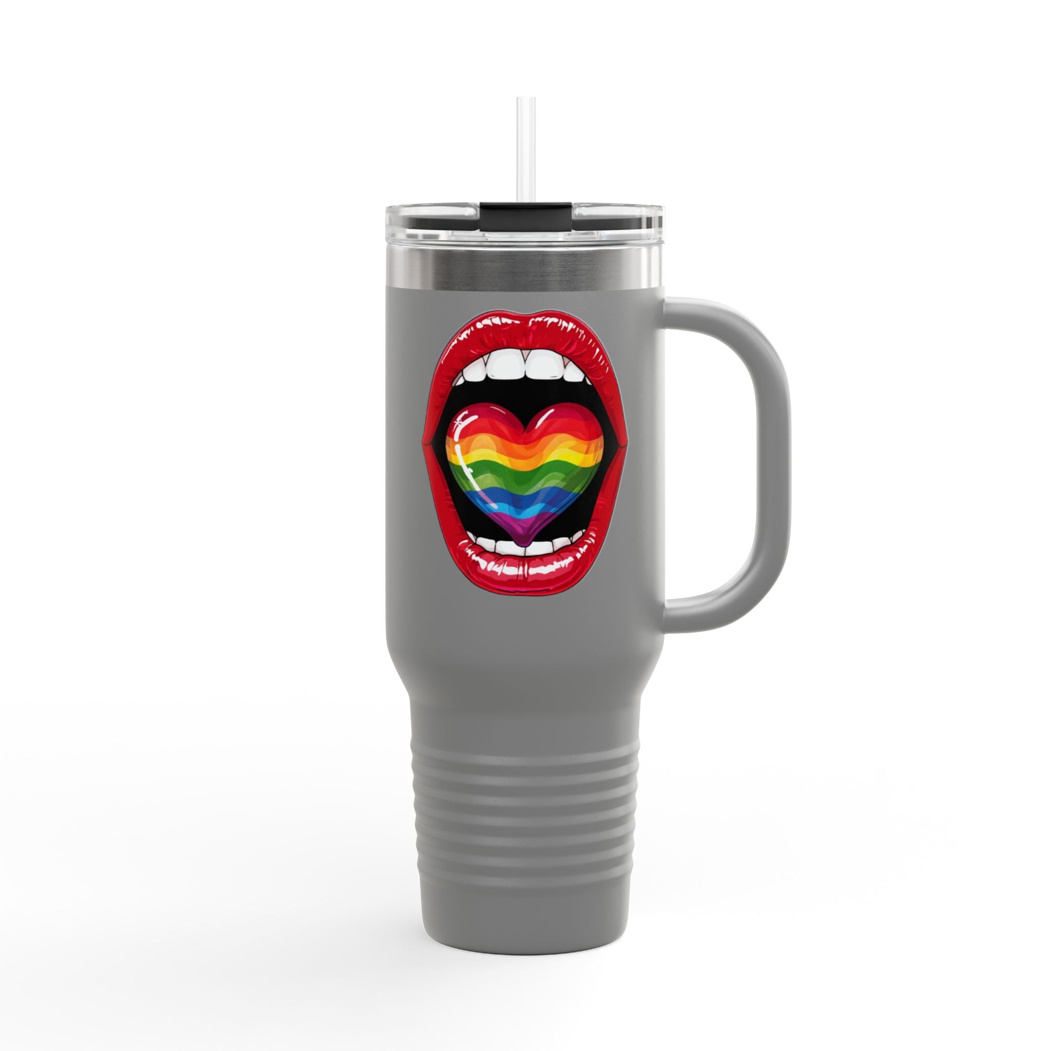Rainbow Tongue Insulated Travel Mug - 40oz, Perfect for Pride Celebrations