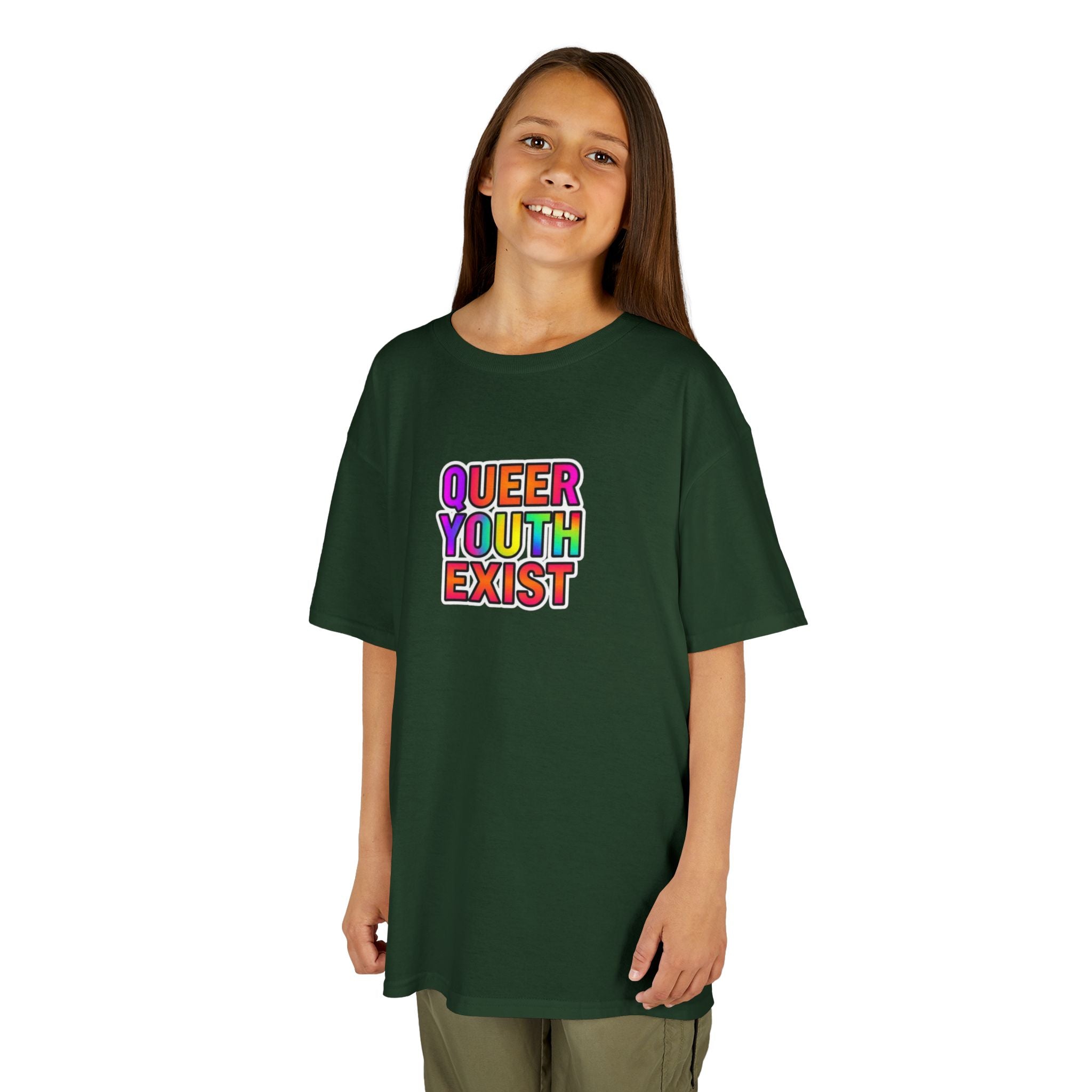 QUEER YOUTH EXIST Kids Heavy Cotton™ Tee - Pride Shirt for Children