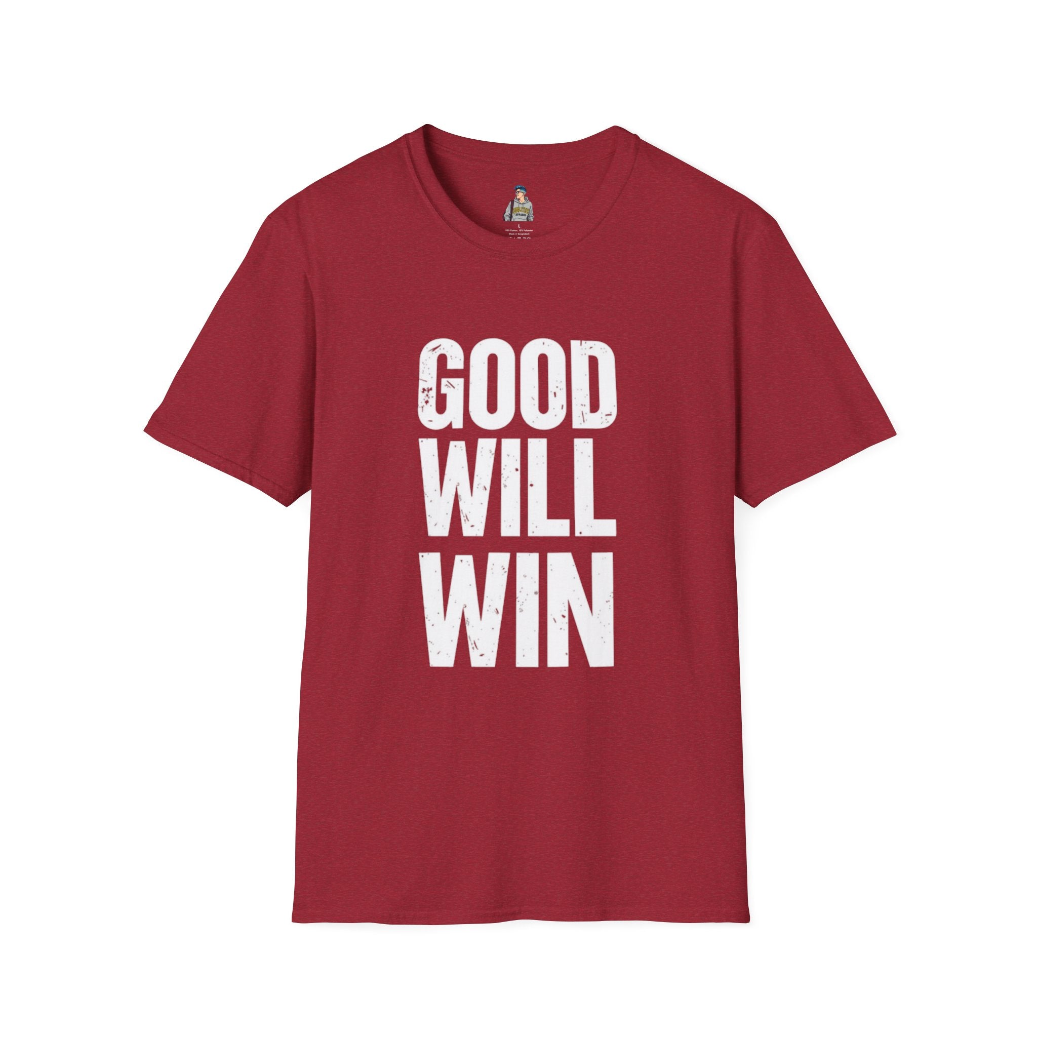 Good Will Win Unisex Softstyle T-Shirt - Inspirational Apparel for Positivity and Support