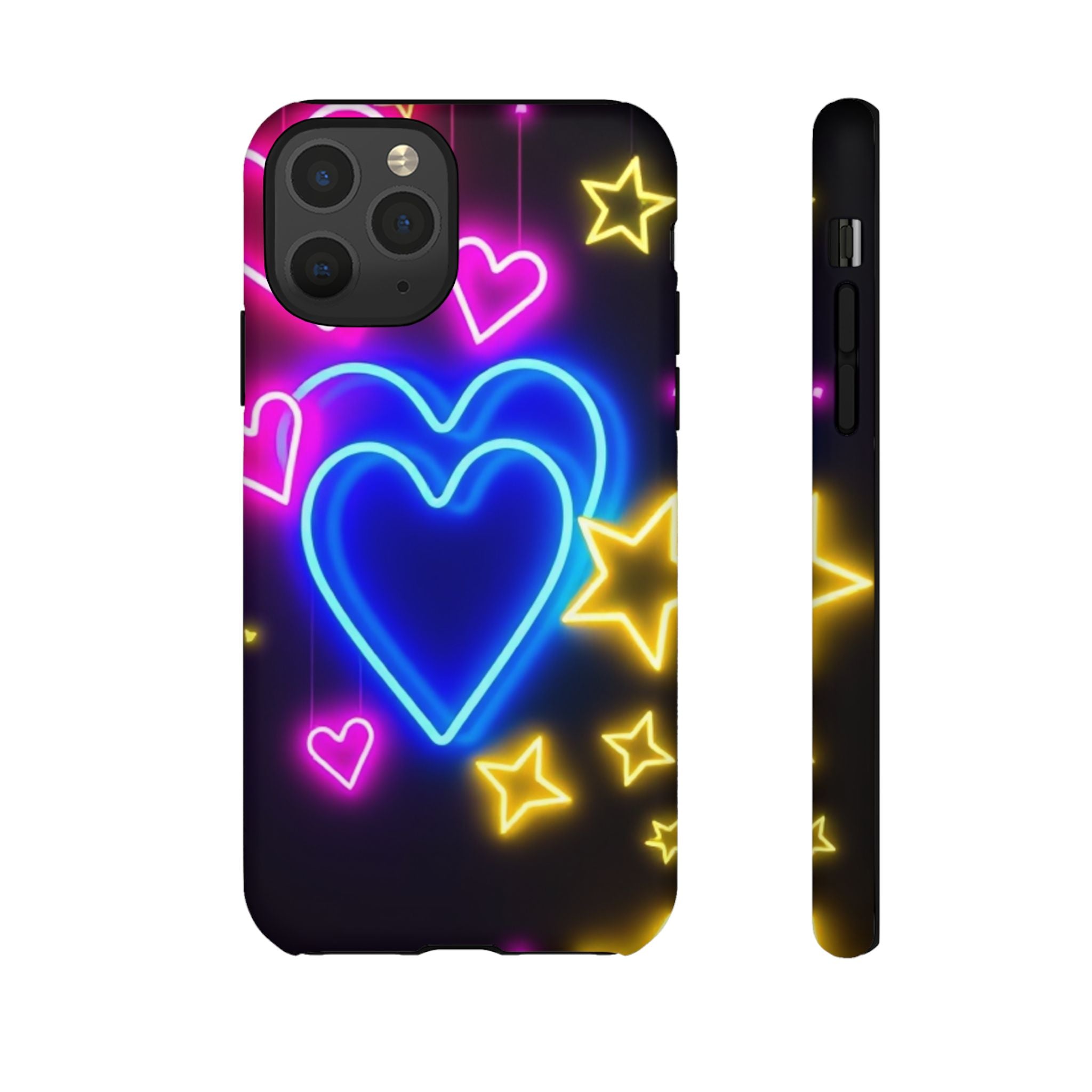 Android OR iPhone Compatible Cases - Neon Love Design - Unique Tough Cases