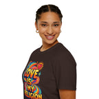Love Is My Religion Retro Rainbow Graphic T-shirt