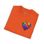 Unisex Softstyle T-Shirt - Pride Heart Design with 'Existence is Resistance'