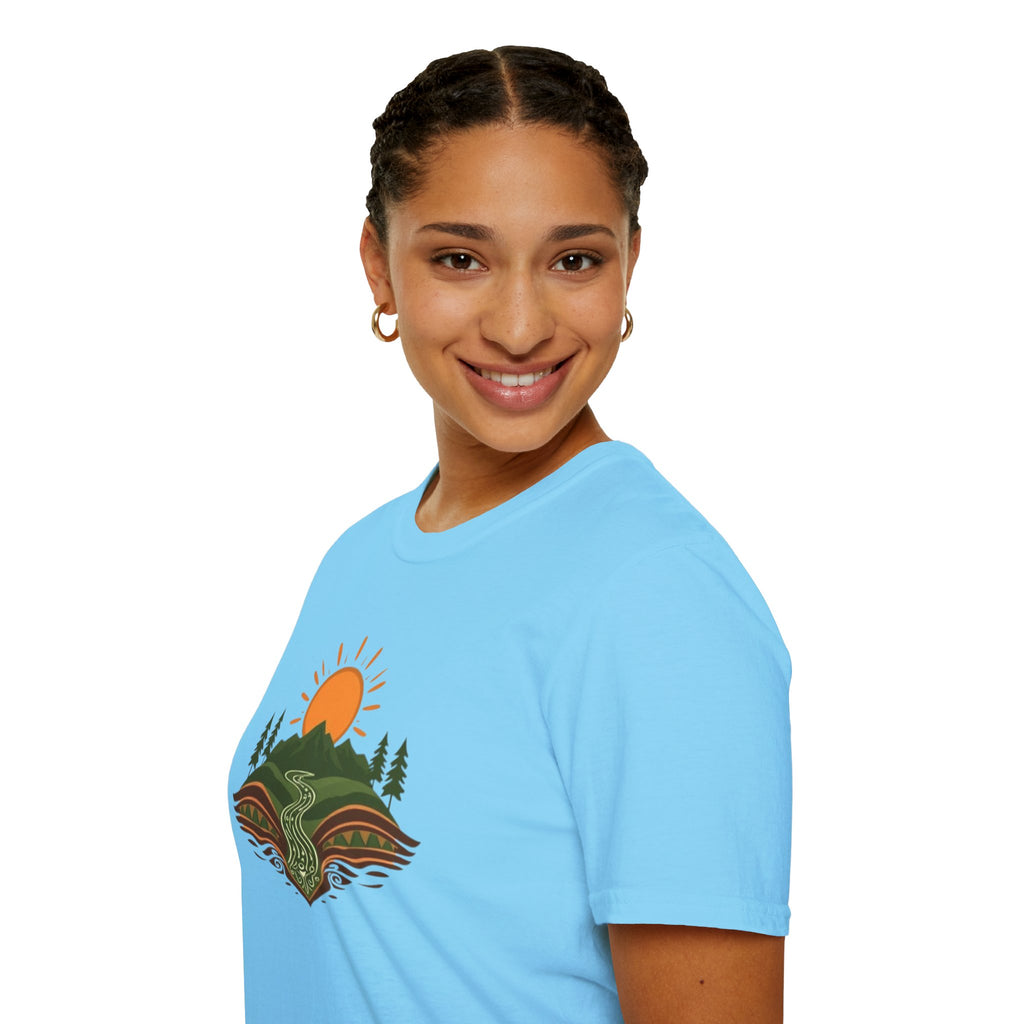 Mountain Scene Unisex Softstyle T-shirt