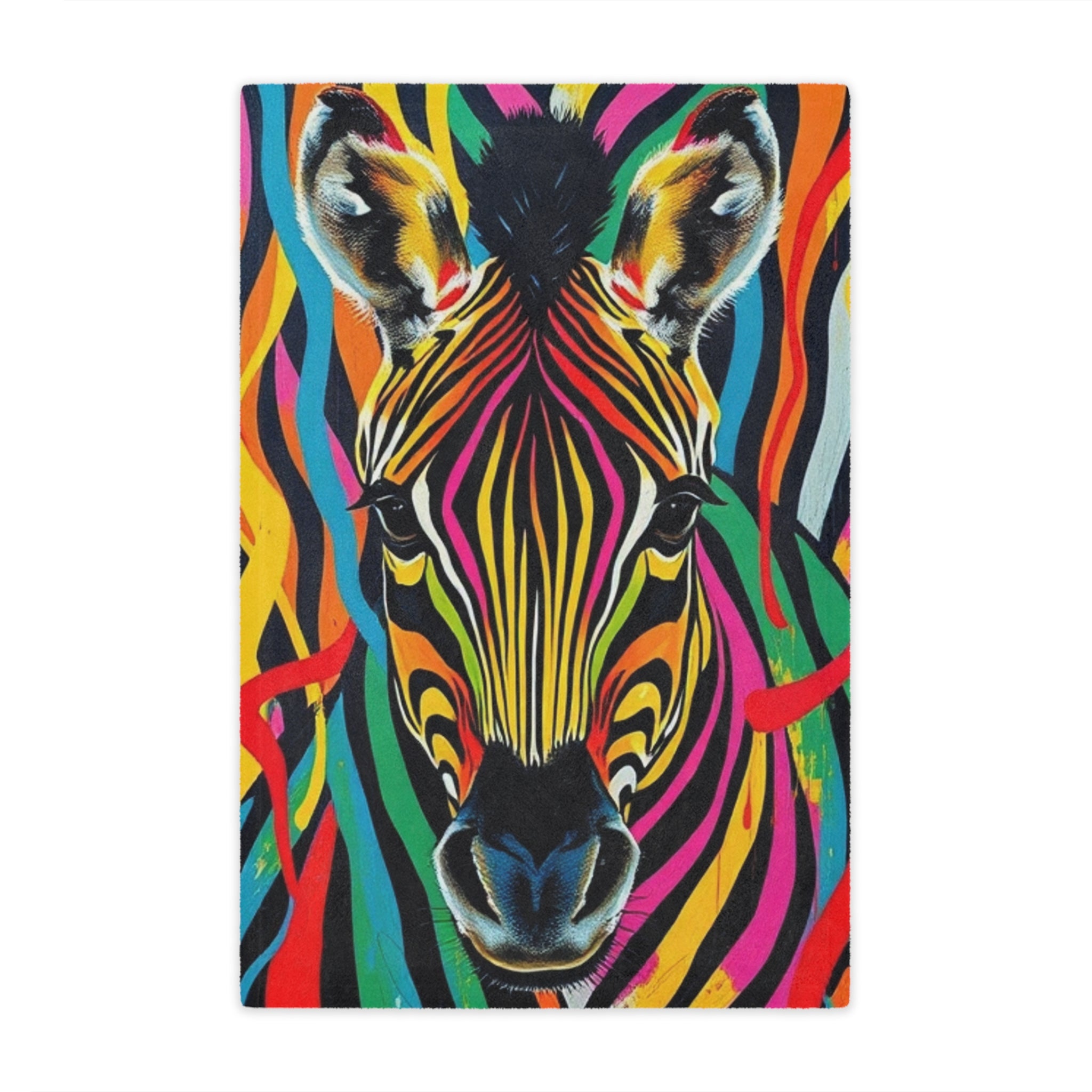 Colorful Zebra Microfiber Blanket
