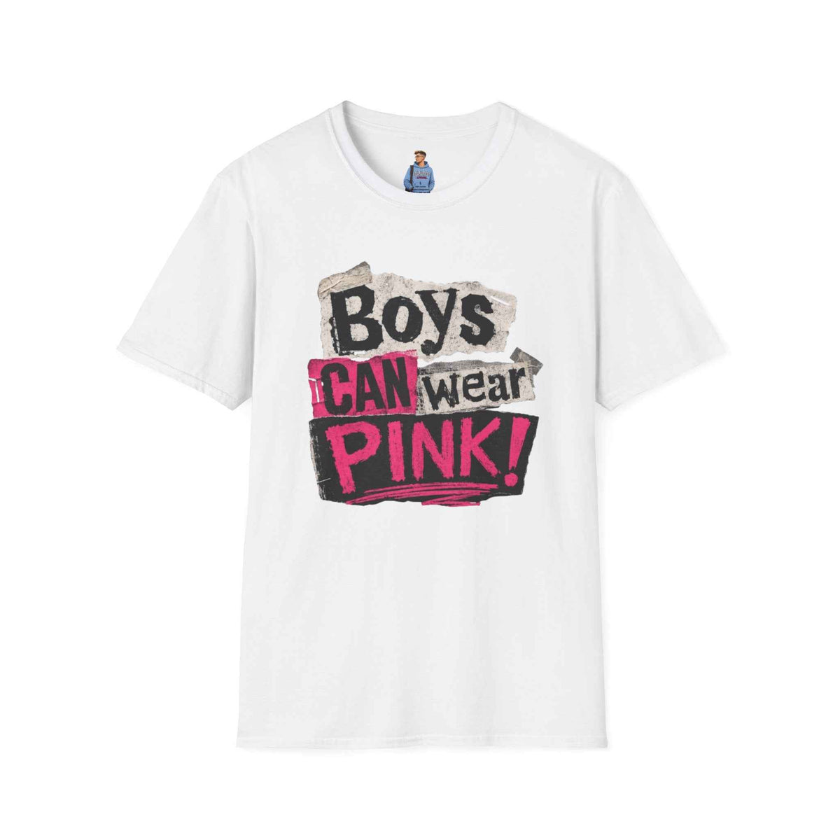 Boys Can Wear Pink T-Shirt — Bold Retro Feminist Graphic Tee