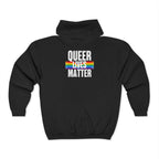 Queer Lives Matter Zip-Up Hoodie - Cozy Outdoor Style