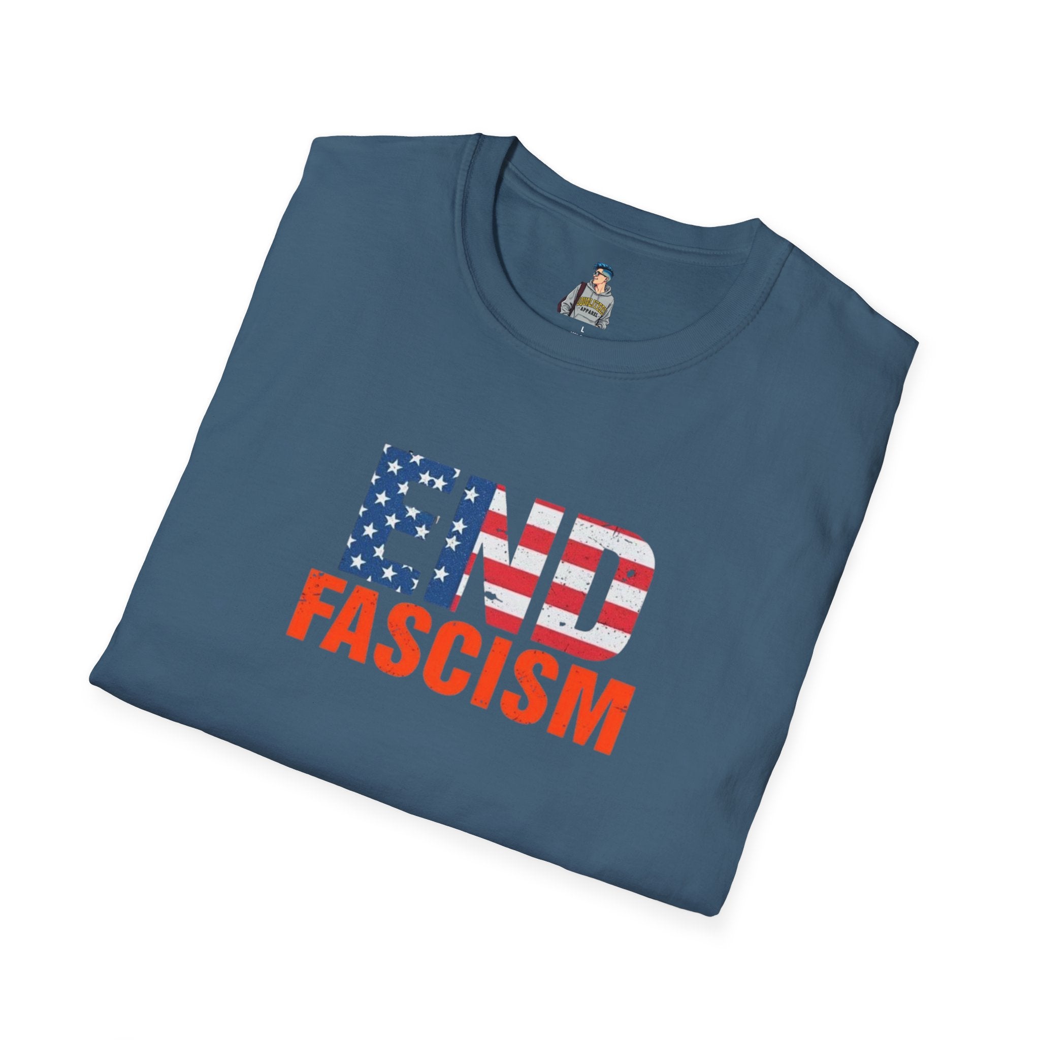 End Fascism Unisex Softstyle T-Shirt | Bold Patriotic Statement Tee