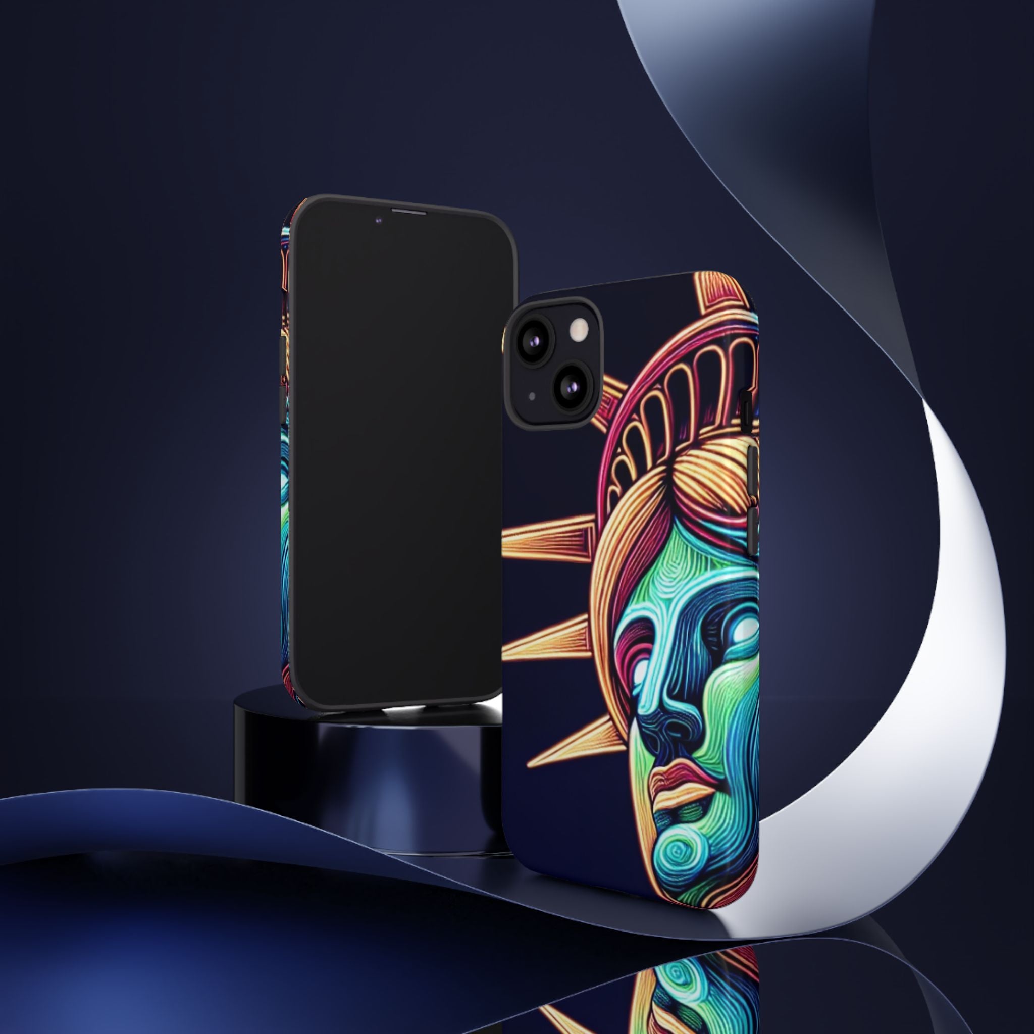 Statue of Liberty Neon Glowing Art Tough Case for Android & iPhone
