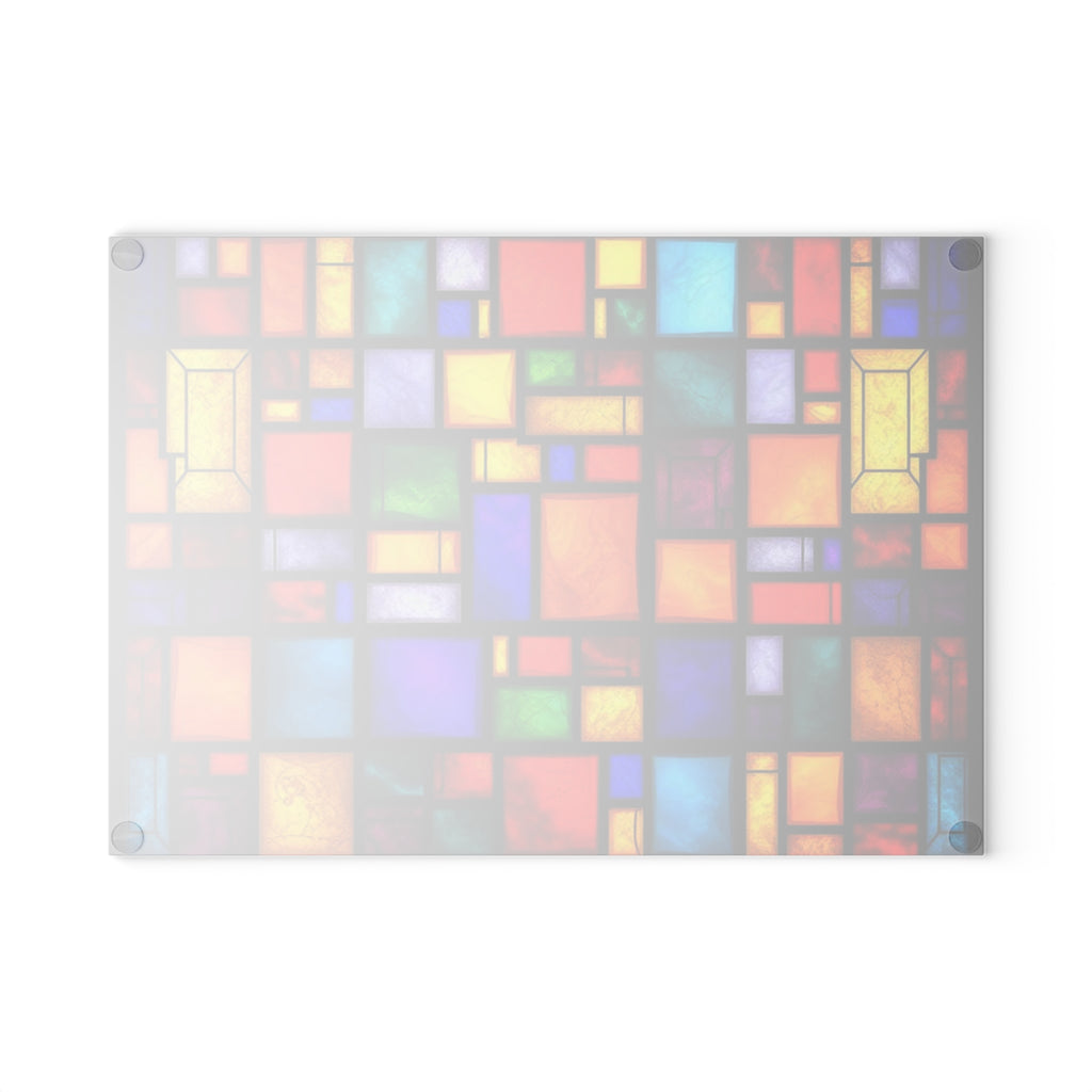 Vibrant Stained Glass Cutting Board - Colorful Kitchen Decor